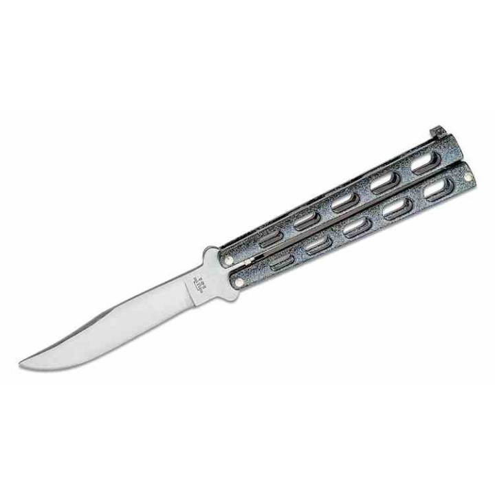 Couteau Bear & Son Galaxy Butterfly Lame Acier 440 Clip Point Manche Zinc Latch Lock Made USA BC114GX - Livraison Gratuite