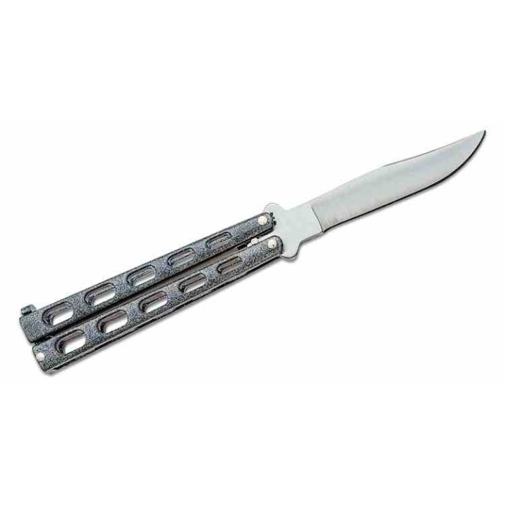 Couteau Bear & Son Galaxy Butterfly Lame Acier 440 Clip Point Manche Zinc Latch Lock Made USA BC114GX - Livraison Gratuite