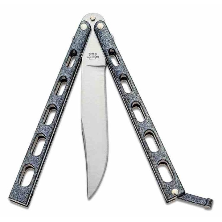 Couteau Bear & Son Galaxy Butterfly Lame Acier 440 Clip Point Manche Zinc Latch Lock Made USA BC114GX - Livraison Gratuite