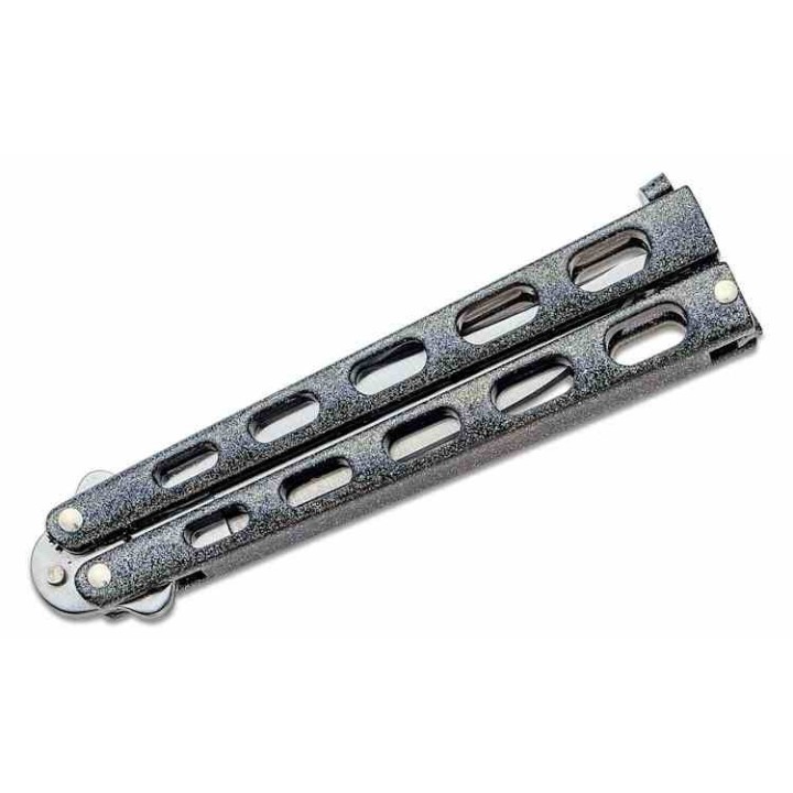 Couteau Bear & Son Galaxy Butterfly Lame Acier 440 Clip Point Manche Zinc Latch Lock Made USA BC114GX - Livraison Gratuite