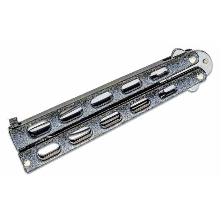 Couteau Bear & Son Galaxy Butterfly Lame Acier 440 Clip Point Manche Zinc Latch Lock Made USA BC114GX - Livraison Gratuite