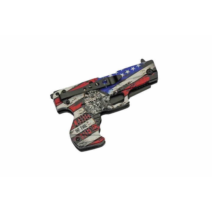 Couteau Rite Edge Gun A/O Freedom Lame Acier Inox Manche ABS Linerlock CN300227LF - Livraison Gratuite