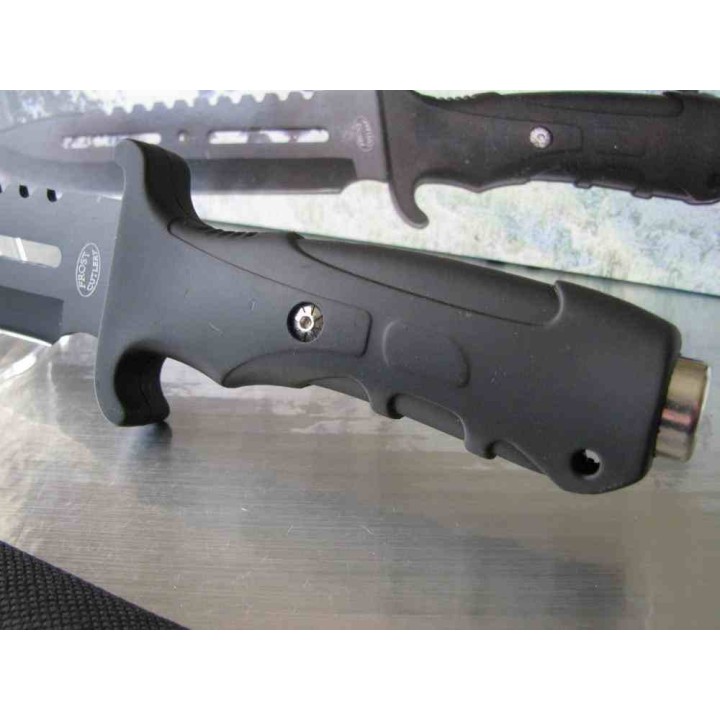 F18409BB Lot de 3 Couteau Frost Cutlery Cavalry Combat Bowie Lame Acier Inox Manche ABS Etui Nylon - Livraison Gratuite 