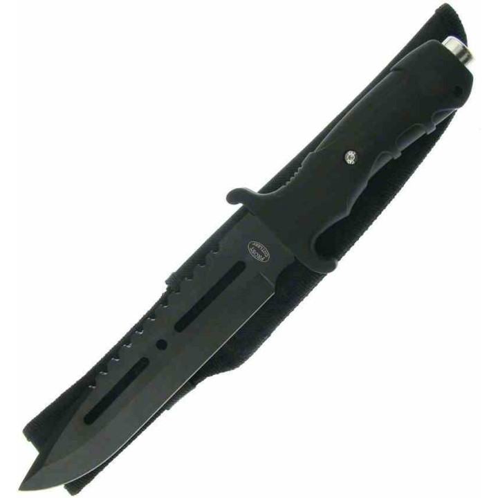 F18409BB Lot de 3 Couteau Frost Cutlery Cavalry Combat Bowie Lame Acier Inox Manche ABS Etui Nylon - Livraison Gratuite 