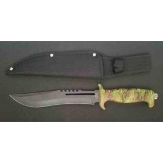 F18432CA  Lot de 3 Couteau Frost Cutlery Jungle Fever III Bowie Lame Acier Inox Manche Camo Etui Nylon - Livraison Gratuite