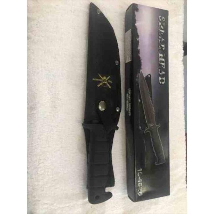 F18462B Lot de 3 Couteaux Frost Cutlery Spear Head Bowie Lame Acier Inox Manche Plastique Etui Nylon - Livraison Gratuite