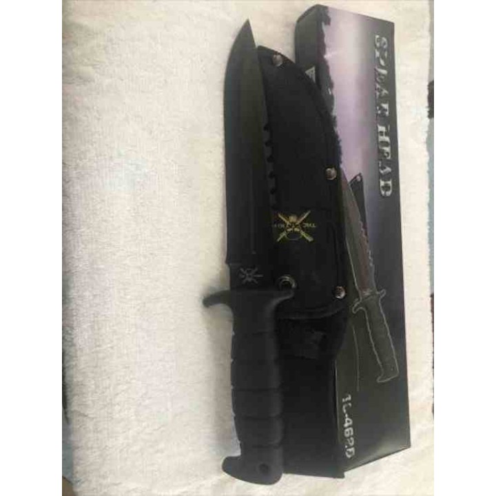 F18462B Lot de 3 Couteaux Frost Cutlery Spear Head Bowie Lame Acier Inox Manche Plastique Etui Nylon - Livraison Gratuite