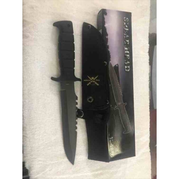 F18462B Lot de 3 Couteaux Frost Cutlery Spear Head Bowie Lame Acier Inox Manche Plastique Etui Nylon - Livraison Gratuite