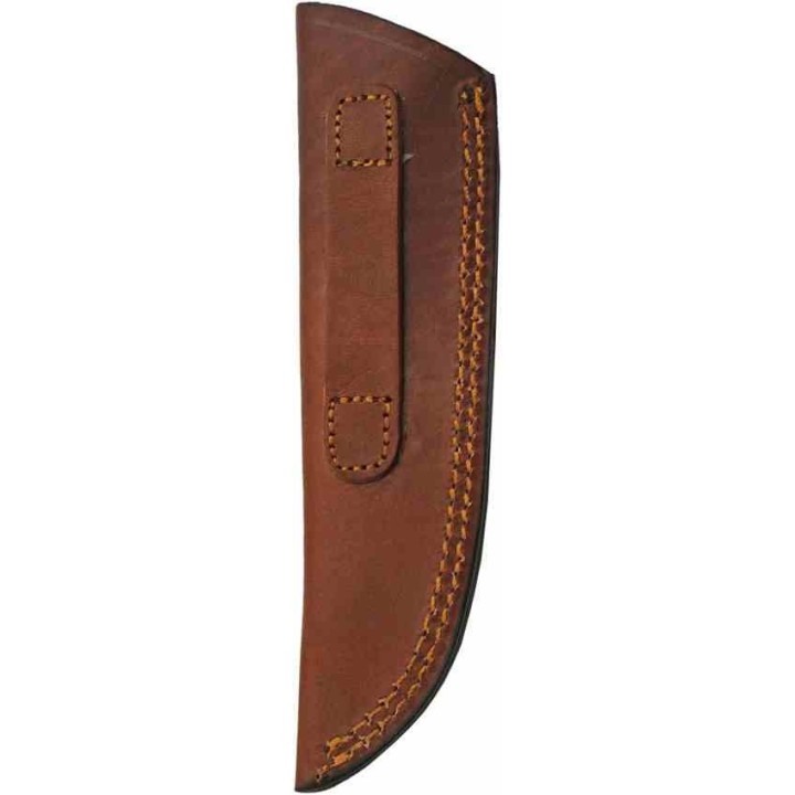 Couteau Damas Yellowjacket Skinner Lame Acier Damas Manche Bois Etui Cuir DM1373 - Livraison Gratuite