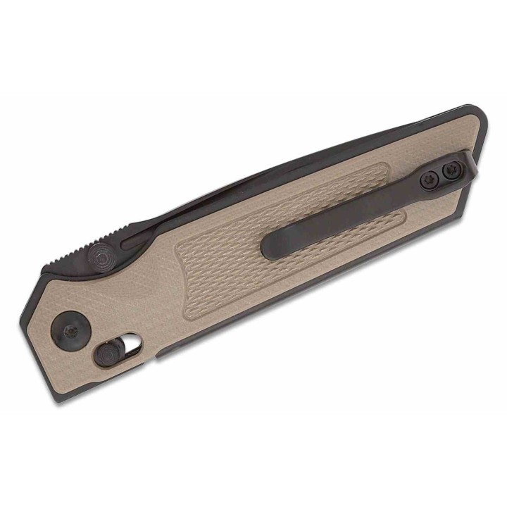 Couteau Real Steel Sacra Coyote Lame Acier K110 Black Manche G10 Handles Slider Clip RS7712C - Livraison Gratuite
