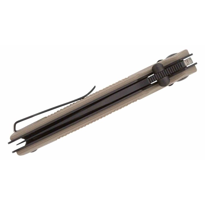 Couteau Real Steel Sacra Coyote Lame Acier K110 Black Manche G10 Handles Slider Clip RS7712C - Livraison Gratuite