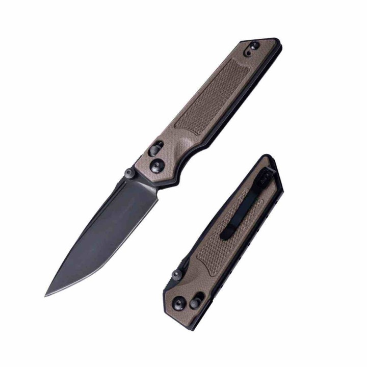 Couteau Real Steel Sacra Coyote Lame Acier K110 Black Manche G10 Handles Slider Clip RS7712C - Livraison Gratuite
