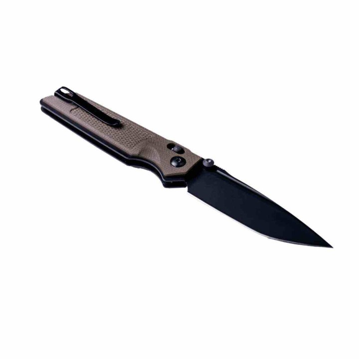 Couteau Real Steel Sacra Coyote Lame Acier K110 Black Manche G10 Handles Slider Clip RS7712C - Livraison Gratuite