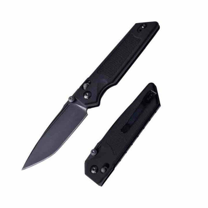 Couteau Real Steel Sacra Black Lame Acier K110 Black Manche G10 Handles Slider Clip RS7712B - Livraison Gratuite