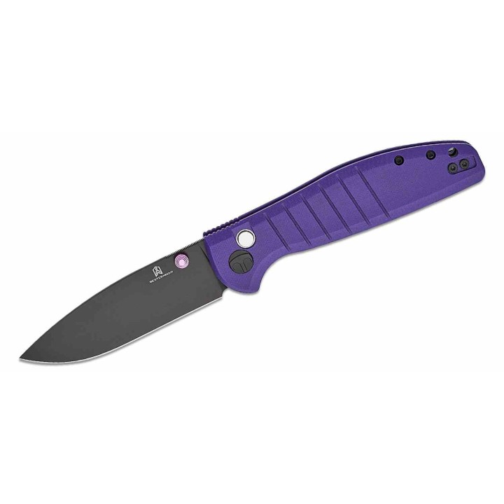 Couteau Bestech Bestechman Goodboy Purple Manche G10 Lame Acier D2 Gray DLC IKBS Button Lock Clip BTKMK04F - Livraison Gratuite