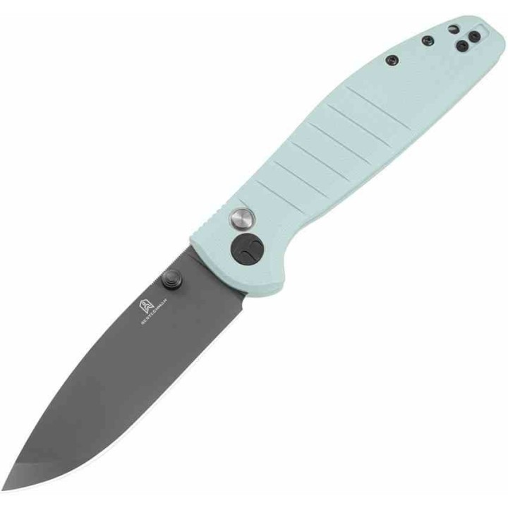 Couteau Bestech Bestechman Goodboy Ice Cream Blue G10 Lame Acier D2 Gray DLC IKBS Button Lock Clip BTKMK04D - Livraison Gratuite