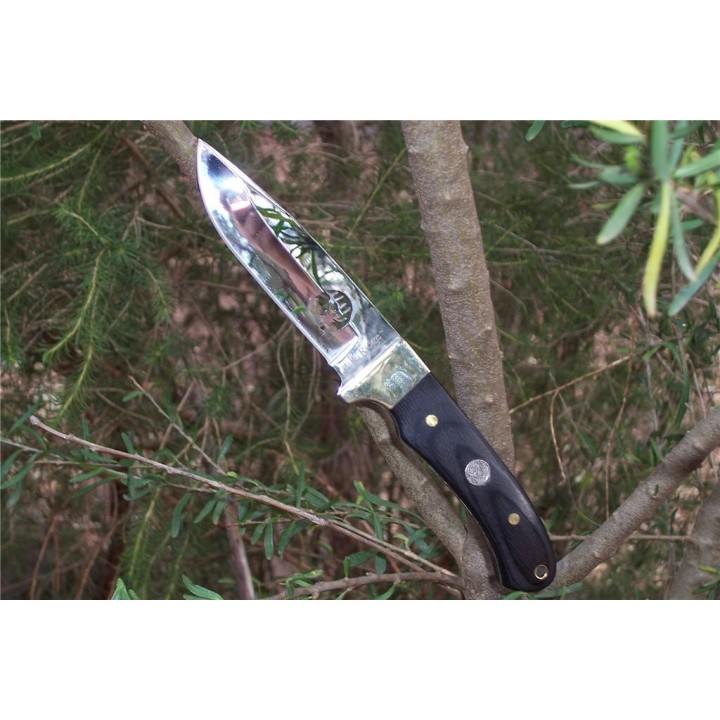 BEAU COUTEAU CHASSE RANDO MANCHE BOIS ELK RIDGE ER010 SIGLE LASER