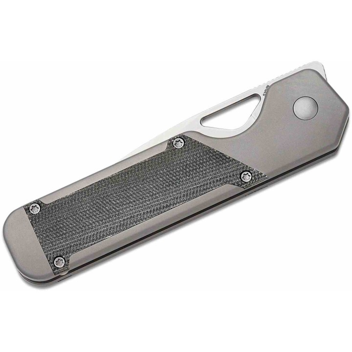 Couteau Kizer Militaw Manche Titane/Micarta Lame Acier S35VN Satin IKBS Framelock Clip KI3634A1 - Livraison Gratuite