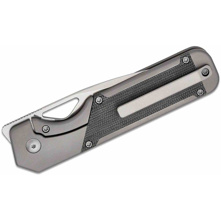 Couteau Kizer Militaw Manche Titane/Micarta Lame Acier S35VN Satin IKBS Framelock Clip KI3634A1 - Livraison Gratuite