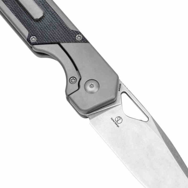 Couteau Kizer Militaw Manche Titane/Micarta Lame Acier S35VN Satin IKBS Framelock Clip KI3634A1 - Livraison Gratuite