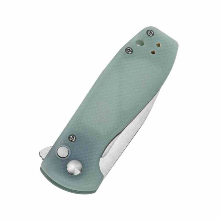 Couteau Kizer Amicus Jade Manche G10 Lame Acier 9Cr18MoV Satin IKBS Button Lock Clip KIL3002A2 - Livraison Gratuite