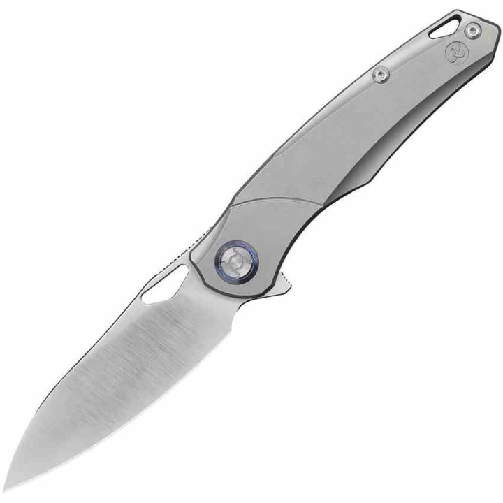 Couteau Kunwu Knives Zen Lame Acier Elmax Manche Gray Titane IKBS Clip Framelock KUNK704 - Livraison Gratuite