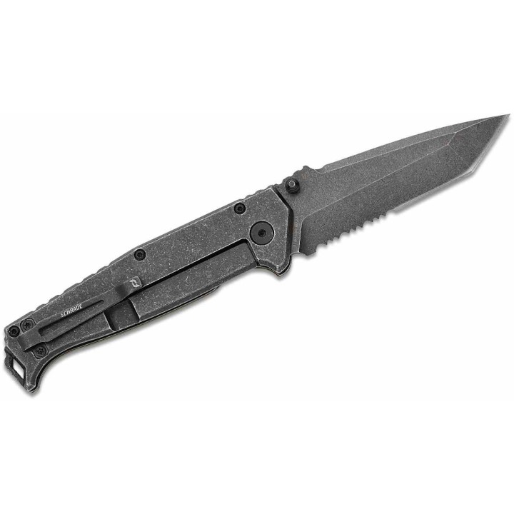 Couteau Schrade Melee OD Green A/O Lame Tanto Acier D2 Manche G10/Acier Frame Lock Clip SCH1159324 - Livraison Gratuite