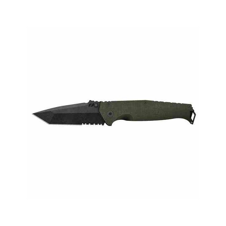 Couteau Schrade Melee OD Green A/O Lame Tanto Acier D2 Manche G10/Acier Frame Lock Clip SCH1159324 - Livraison Gratuite