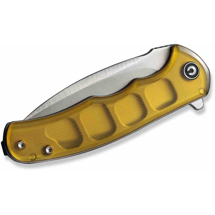 Couteau CIVIVI Mini Praxis Ultem Lame Acier D2 Satin Drop Point IKBS Linerlock Clip CIVC18026C4 - Livraison Gratuite