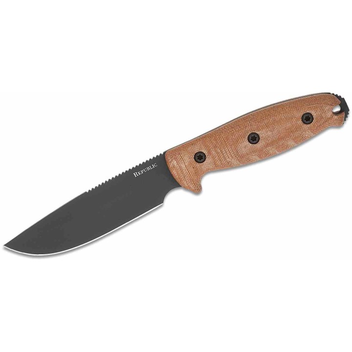 Couteau Cold Steel Republic Survival Lame Acier CPM-S35VN Manche Micarta Etui Cuir Made USA CSFX50FLD - Livraison Gratuite