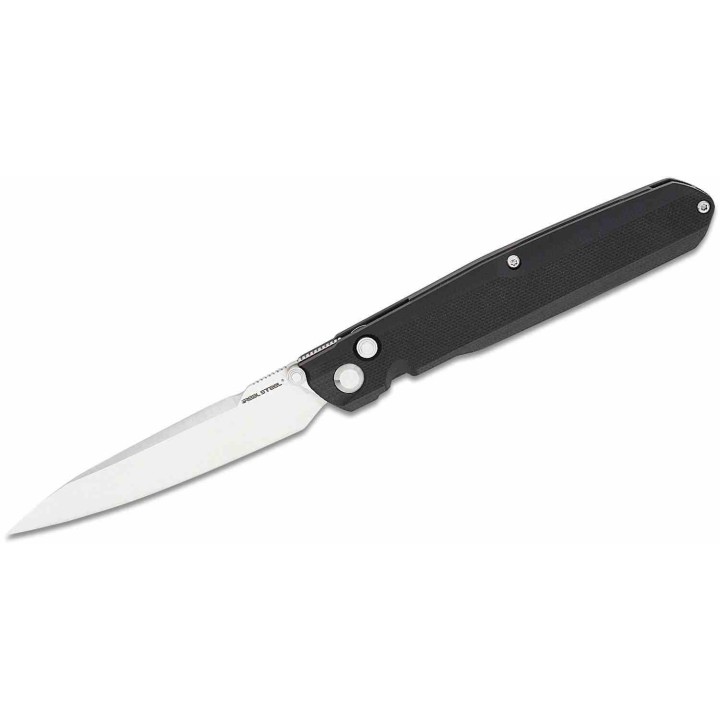 Couteau Real Steel G5 Metamorph Black Manche G10 Lame Acier Sandvik 14C28N Satin Button Lock Clip RS7831B - Livraison Gratuite