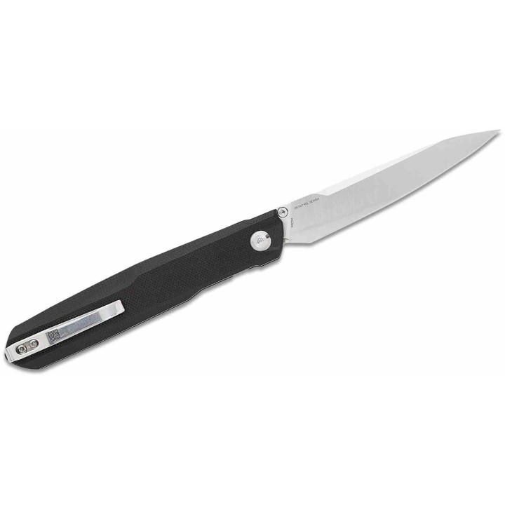 Couteau Real Steel G5 Metamorph Black Manche G10 Lame Acier Sandvik 14C28N Satin Button Lock Clip RS7831B - Livraison Gratuite