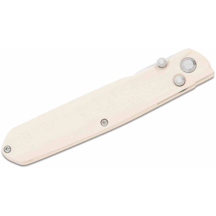 Couteau Real Steel G5 Metamorph Ivory Manche G10 Lame Acier Sandvik 14C28N Satin Button Lock Clip RS7831I - Livraison Gratuite