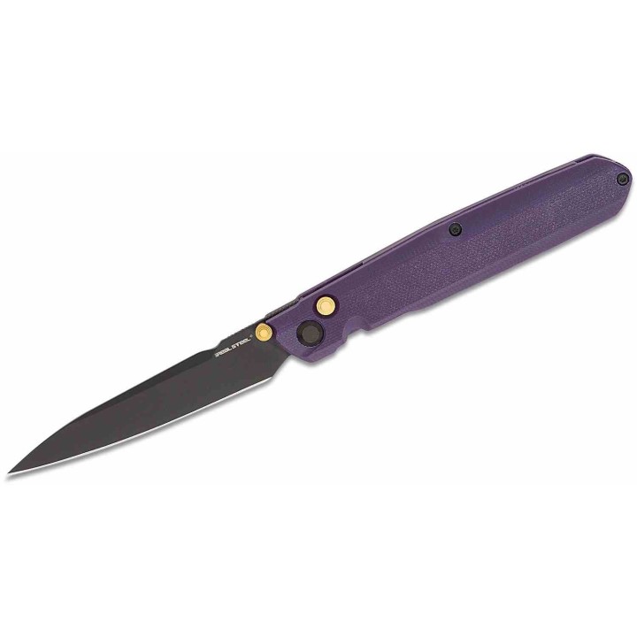 Couteau Real Steel G5 Metamorph Purple Manche G10 Lame Acier Sandvik 14C28N Black Button Lock Clip RS7832P - Livraison Gratuite