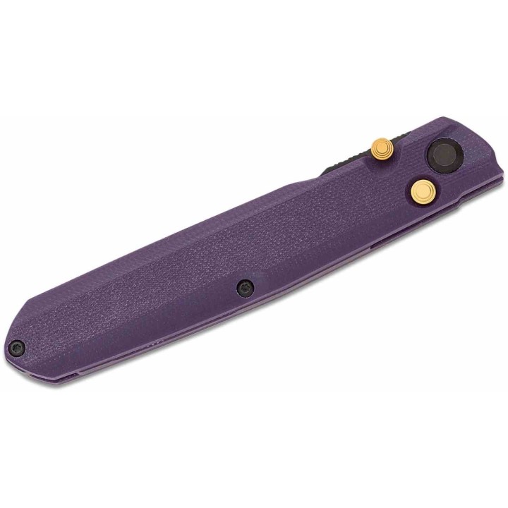 Couteau Real Steel G5 Metamorph Purple Manche G10 Lame Acier Sandvik 14C28N Black Button Lock Clip RS7832P - Livraison Gratuite