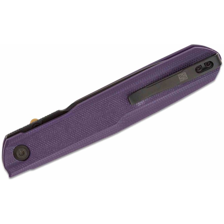 Couteau Real Steel G5 Metamorph Purple Manche G10 Lame Acier Sandvik 14C28N Black Button Lock Clip RS7832P - Livraison Gratuite