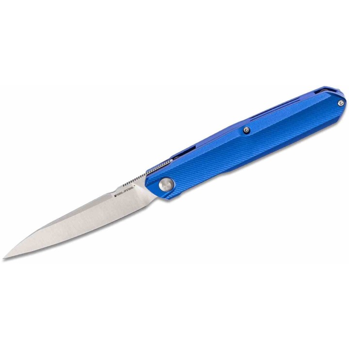 Couteau Real Steel G5 Metamorph Blue Manche Aluminium Lame Acier Sandvik 14C28N Satin Linerlock Clip RS7838 - Livraison Gratuite