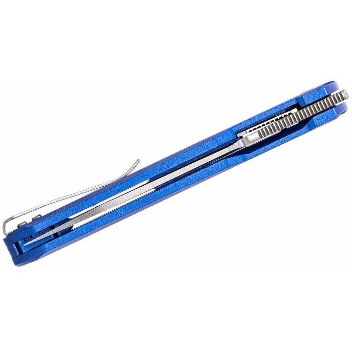 Couteau Real Steel G5 Metamorph Blue Manche Aluminium Lame Acier Sandvik 14C28N Satin Linerlock Clip RS7838 - Livraison Gratuite