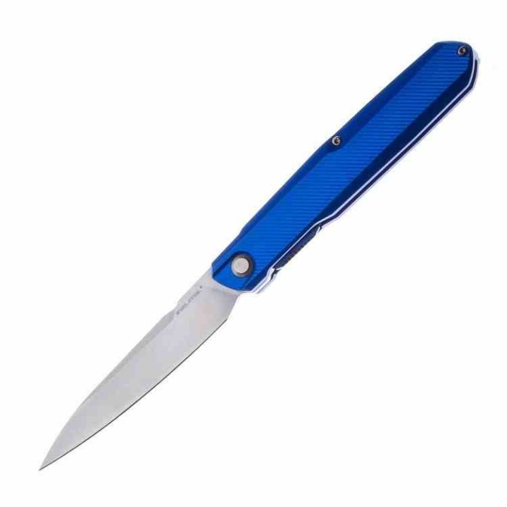 Couteau Real Steel G5 Metamorph Blue Manche Aluminium Lame Acier Sandvik 14C28N Satin Linerlock Clip RS7838 - Livraison Gratuite