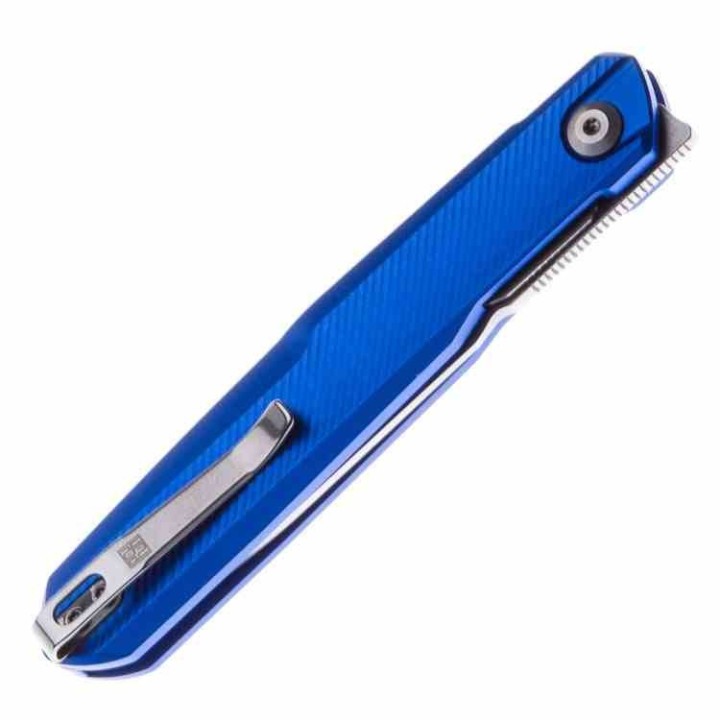 Couteau Real Steel G5 Metamorph Blue Manche Aluminium Lame Acier Sandvik 14C28N Satin Linerlock Clip RS7838 - Livraison Gratuite