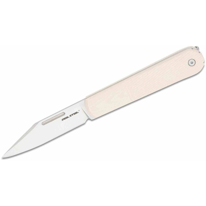 Couteau Real Steel Barlow RB-5 Ivory Manche G10 Lame Clip Point Acier N690 Slip Joint Clip RS8022I - Livraison Gratuite