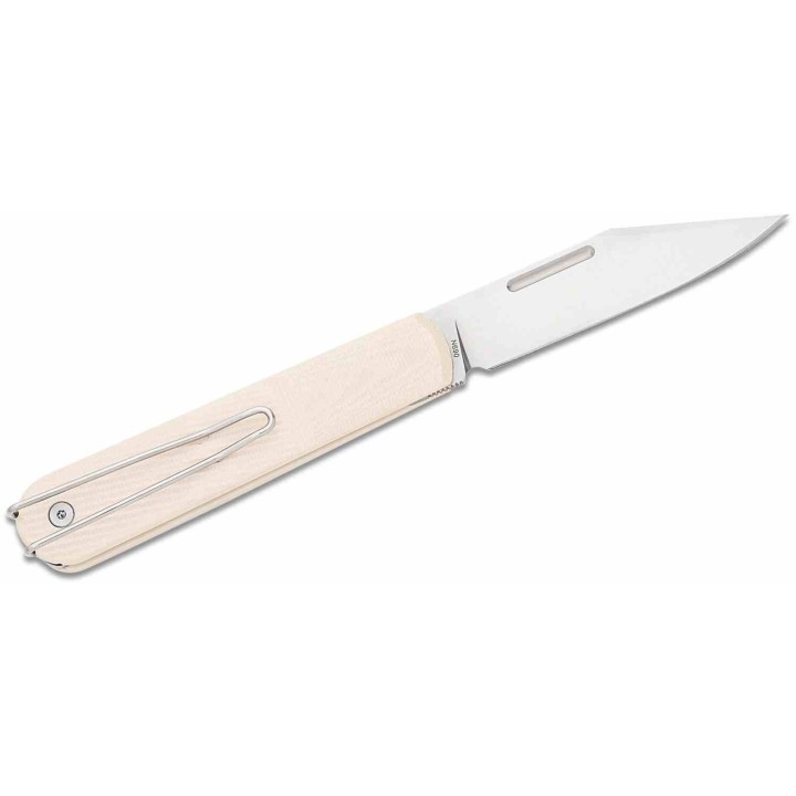 Couteau Real Steel Barlow RB-5 Ivory Manche G10 Lame Clip Point Acier N690 Slip Joint Clip RS8022I - Livraison Gratuite
