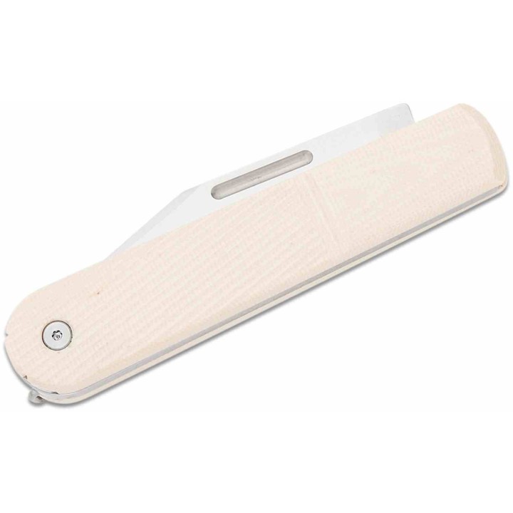 Couteau Real Steel Barlow RB-5 Ivory Manche G10 Lame Clip Point Acier N690 Slip Joint Clip RS8022I - Livraison Gratuite