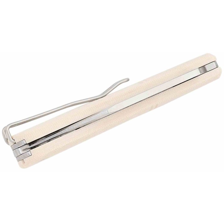 Couteau Real Steel Barlow RB-5 Ivory Manche G10 Lame Clip Point Acier N690 Slip Joint Clip RS8022I - Livraison Gratuite