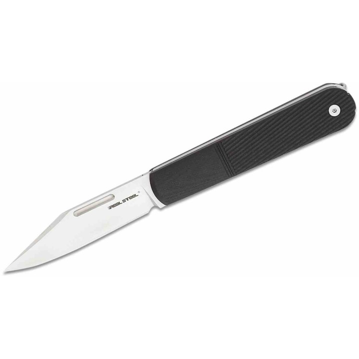 Couteau Real Steel Barlow RB-5 Black Manche G10 Lame Clip Point Acier N690 Slip Joint Clip RS8022B - Livraison Gratuite