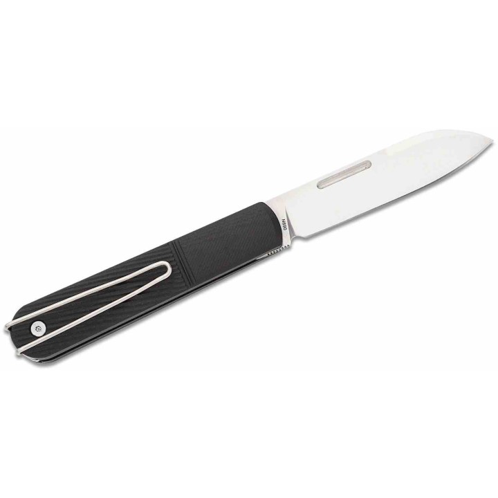Couteau Real Steel Barlow RB-5 Black Manche G10 Lame Drop Point Acier N690 Slip Joint Clip RS8021B - Livraison Gratuite