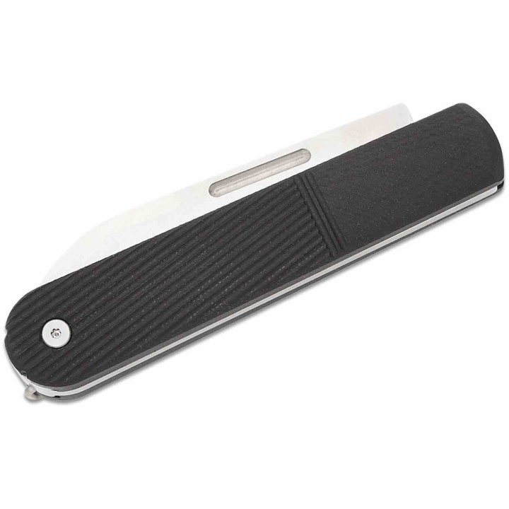 Couteau Real Steel Barlow RB-5 Black Manche G10 Lame Drop Point Acier N690 Slip Joint Clip RS8021B - Livraison Gratuite