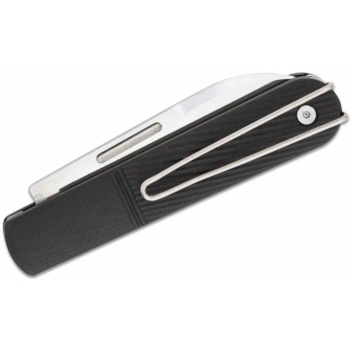Couteau Real Steel Barlow RB-5 Black Manche G10 Lame Drop Point Acier N690 Slip Joint Clip RS8021B - Livraison Gratuite