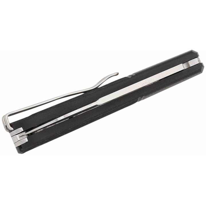 Couteau Real Steel Barlow RB-5 Black Manche G10 Lame Drop Point Acier N690 Slip Joint Clip RS8021B - Livraison Gratuite