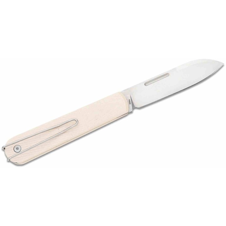Couteau Real Steel Barlow RB-5 Ivory Manche G10 Lame Drop Point Acier N690 Slip Joint Clip RS8021I - Livraison Gratuite